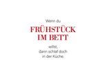 Wanddekoobjekt QUEENCE "FRÜHSTÜCK IM BETT", rot, B:30cm H:45cm T:0,1cm, Stahl, Wanddekoobjekte, Wanddekoobjekt, Stahlschild, Blechschild, Spruch, Witzig, Wanddeko, retro, 20x30cm