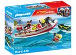 Konstruktions-Spielset PLAYMOBIL "Feuerwehrboot mit Aqua Scooter (71464), Action Heroes", bunt, Spielbausteine, Kinder, Kunststoff, Konstruktions-Spielset, Made in Germany