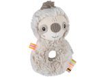 Greifspielzeug FEHN "Lazy, Crazy & Pink, Ring-Greifling Faultier", grau (grau, beige), Greifspielzeug, BabyB:8cm H:4,8cm L:14cm, Nicki, Plüsch, Softvelour, Greifspielzeug, B:8cm H:4,8cm L:14cm