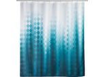 Duschvorhang WENKO "Alara", blau (alara ii), B:180cm H:200cm, Polyester, Duschvorhänge, Duschvorhang, Höhe 200 cm, Batik-Optik