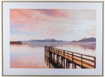 Bild mit Rahmen CREATIV HOME "Steg", beige (farbe rahmen: hellbraun, farbe bild(er): natur), B:80cm H:60cm T:2,5cm, Canvas, Kunststoff, Bilder, Bild mit Rahmen, mit besonderer Lichtstimmung