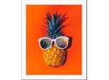Bild QUEENCE "Julien", orange (farbe rahmen: schwarz, farbe bild(er): orange), B:30cm H:40cm, Acrylglas, Holz, Papier, Bilder, Bild, HD Premium Poster-Druck inkl. Holzrahmen