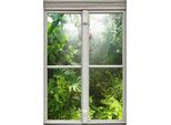 Wandsticker QUEENCE "Regenwald", grün, B:40cm H:60cm T:0,1cm, Wandtattoos, Wandsticker, Wandsticker, Wandbild, selbstklebend, 3D, Fenster