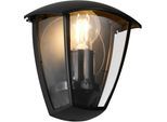 TRIO LEUCHTEN Außen-Wandleuchte "VENTA, Outdoor Hauswand Fassadenbeleuchtung, exkl 1x E27 max 10W, IP44", schwarz matt, 1, H: 20cm, 1 Stk., Leuchten, Wandlampe Garten Terrasse, Aluminium mit Kunststoff Schirm transparent, Außen-Wandleuchte