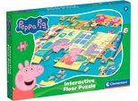 Puzzle CLEMENTONI "Quiz-Bodenpuzzle - Peppa Pig", bunt, Puzzles, KinderB:62cm H:42cm, Pappe, Motiv, Puzzle, Made in Europe, B:62cm H:42cm