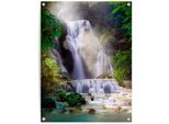 Poster REINDERS "Wasserfall", grün (farbe bild(er): grün), B:60cm H:80cm T:0,1cm, Leinwand, Bilder, Poster
