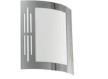 EGLO Wandleuchte "City Wandlampe, Außenbeleuchtung, Außenlampe, silber, weiß, E27, IP44", silberfarben, 1, H: 26cm, 1 Stk., Leuchten, Wand-/Deckenleuchte - L23,5 x H26 x AL9 cm - edelstahl - 1X60W exkl., Wandleuchte