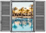 Wandtattoo QUEENCE "Pool", blau, B:80cm H:60cm T:0,1cm, Wandtattoos, Wandtattoo, Wandsticker, Wandbild, selbstklebend, 3D, Fenster