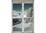 Wandsticker QUEENCE "Schneeberge", weiß, B:40cm H:60cm T:0,1cm, Wandtattoos, Wandsticker, Wandsticker, Wandbild, selbstklebend, 3D, Fenster
