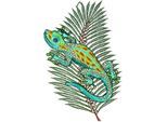 Fensterbild "Fensterbild "Gecko" farbig", bunt, B:19cm H:34cm, Polyester, W. REUTER & SOHN - PLAUENER SPITZE, Fensterbilder, Fensterbild