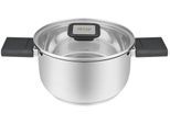 Kochtopf RESTO KITCHENWARE "Anser, energiesparend und spülmaschinenfest, im Geschenkkarton", silberfarben, B:16cm H:9cm L:16cm Ø:16cm, Töpfe, Kochtopf, Geeignet für alle Herdarten, auch Induktion, mit klappbaren Griffen