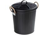 Kosmetikeimer WENKO "Gara", schwarz, B:24cm H:28,5cm T:23cm, Stahl, Mülleimer, Kosmetikeimer