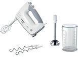 BOSCH Handmixer "ErgoMixx MFQ36470, Edelst. Rührbesen/Knethaken, Mixfuß, 5 Stufen, weiß", grau (weiß, grau), B:20,8cm H:15,4cm T:7,4cm, Mixer, Turbotaste, Mixbecher, ergon. Soft-Touch-Griff, Made in Europe, Handmixer