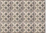 Fliesenaufkleber QUEENCE "Vierecke", bunt (grau, blau, braun, grün), B:15cm H:15cm T:0,1cm, Fliesenaufkleber, Fliesenaufkleber, Stickerfliesen, selbstklebend, Sticker, 12er Set