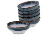 Schale CREATABLE "Cascade, Sojaschale, Ø 8 cm, 6-tlg", blau, Ø:8cm, Steinzeug, Schüsseln, Schale, Rekativglasur, Healthy Food