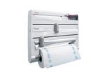 Wandrollenhalter LEIFHEIT "Parat Plus", weiß, H:30cm L:38cm T:6,5cm, Edelstahl, Kunststoff, Küchenrollenhalter, Wandrollenhalter, inkl. Tesafilm-Spender u. Kleinteile-Box