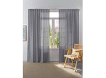 Vorhang OTTO HOME "Linsdorf" Gr. 3, grau, B:140cm H:245cm, Polyester, Gardinen, Vorhang, Leinenstruktur, halbtransparent