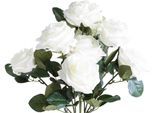 Kunstblume BOTANIC-HAUS "Rosenbusch Dijon", weiß, B:24cm H:45cm T:24cm Ø:24cm, Kunststoff, Kunstpflanzen, Kunstblume