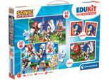 Puzzle CLEMENTONI "Edukit, 4n1, Sonic", bunt, Puzzles, Kinder, Pappe, Motiv, Puzzle, Made in Europe