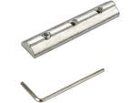 Verbinder LIEDECO, silber (nickelfarben, matt), L:8cm, Gardinenstangenhalterungen, Verbinder, für Innenlaufprofile Ø 20 mm