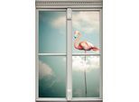 Wandsticker QUEENCE "Flamingo", rosa, B:40cm H:60cm T:0,1cm, Wandtattoos, Wandsticker, Wandsticker, Wandbild, selbstklebend, 3D, Fenster