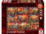 Puzzle SCHMIDT SPIELE "Genussvolle Auszeit, Auf Reisen mit Büchern und Wein", bunt, Puzzles, KinderB:96cm H:69cm, Pappe, Motiv, Puzzle, Made in Germany, B:96cm H:69cm