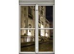 Wandsticker QUEENCE "Haus", grau, B:40cm H:60cm T:0,1cm, Wandtattoos, Wandsticker, Wandsticker, Wandbild, selbstklebend, 3D, Fenster