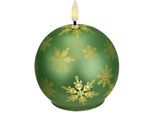 LED-Kerze I.GE.A. "Kugel-Kerze A", grün, B:10cm H:12cm, Glas, Kerzen, LED-Kerze, aus Glas batteriebetrieben mit Timer Adventskranz Adventskerzen