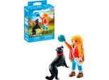 Konstruktions-Spielset PLAYMOBIL "Frau mit Sennenhund (71738), Playmobil My Life", bunt, Spielbausteine, Kinder, Kunststoff, Konstruktions-Spielset