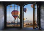 Wandsticker QUEENCE "Ballonfahrt", bunt, B:60cm H:40cm, Vinyl, Wandtattoos, Wandsticker, Wandsticker, Wandbild, selbstklebend, 3D, Fenster
