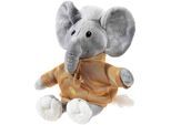 Kuscheltier HEUNEC "Hoody Crew, Elefant Eddy Erdnuss 35 cm", grau, Plüschfiguren, KinderB:15cm L:35cm T:18cm, Polyester, Kuscheltier, B:15cm L:35cm T:18cm