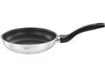 Bratpfanne RÖSLE "Basic Line", silber (silberfarben, schwarz), B:21,5cm H:9,5cm L:39cm Ø:20cm, Pfannen, Bratpfanne, mit Antihaftversiegelung ProPlex, Schüttrand, Induktion