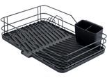 Geschirrständer MAXIMEX, schwarz, B:43cm H:10cm T:31cm, Metall, Geschirrständer, Geschirrständer, Geschirrabtropfer mit Abtropfschale, Besteckkorb und Tellergestell