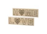 Holzbild CREATIV HOME, silber (farbe bild(er): silberfarben), B:40cm H:15cm T:4cm, Bilder, Holzbild, Wanddeko, aus Holz, mit Schriftzug