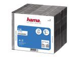 HAMA CD-Hülle "CD Leerhülle Slim, 25er Pack, Transparent, Schwarz, Hülle, Schutzcase", schwarz, B:13cm H:12,6cm T:14,3cm, Hüllen, CD-Hülle
