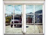 Wandsticker QUEENCE "Truck", grau, B:40cm H:60cm T:0,1cm, Wandtattoos, Wandsticker, Wandsticker, Wandbild, selbstklebend, 3D, Fenster