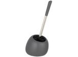 WC-Garnitur WENKO "Polaris", grau, B:17cm H:34,5cm L:14,5cm, Keramik, Reinigungsbürsten, WC-Garnitur, Keramik
