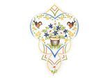 Fensterbild "Fensterbild "Blumenherz" farbig", bunt, B:21cm H:31cm, Polyester, W. REUTER & SOHN - PLAUENER SPITZE, Fensterbilder, Fensterbild
