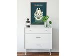 Wandbild KOMAR "Star Wars Geeky Millennium Falcon", bunt (farbe bild(er): bunt), Disney, 1 Stk., Vlies, Bilder, Wandbild, 40 x 50 cm (Breite x Höhe) - Kinderzimmer, Dekoration