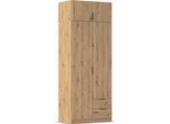 Kleiderschrank RAUCH "Drehtürenschrank Schrank Garderobe Ankleide Schlafzimmer LAGOA", eiche artisan, B:91cm H:235cm T:54cm, Holzwerkstoff, Schränke, Kleiderschrank, mit geräumigen Schubladen, optional mit Aufsatz MADE IN GERMANY