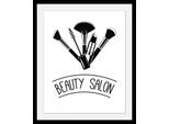 Bild QUEENCE "Beauty Salon", bunt (farbe rahmen: schwarz, farbe bild(er): bunt), B:30cm H:40cm T:3cm, Acrylglas, Holz, Papier, Bilder, Bild, HD Premium Poster-Druck inkl. Holzrahmen