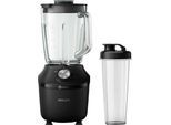 PHILIPS Standmixer "HR2291/41 3000 Series, mit ProBlend Crush-Technologie", schwarz, B:19,2cm T:16,8cm, Zerkleinerer, 2L-Behälter und 1 Geschwindigkeitsstufe + Impulseinstellung; Schwarz, Standmixer