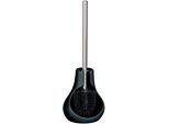 WC-Garnitur WENKO "Drop Neo", schwarz, B:40cm H:13,5cm L:14cm, Keramik, Reinigungsbürsten, WC-Garnitur
