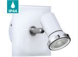 EGLO Wandstrahler "TAMARA Wandlampe, Badezimmerlampe, Spot, weiß, Chrom, GU10, IP44", weiß (chromfarben, weiß), 1, Leuchten, Feuchtraumleuchte, schwenkbarer Spot, Deckenlampe, 1flammig, 12x12cm, Wandstrahler