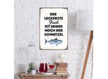 Metallbild QUEENCE "Schnitzelfisch", schwarz (farbe bild(er): schwarz), B:20cm H:30cm, Metall, Stahl, Bilder, Metallbild, Stahlschilder