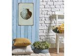 Metallbild QUEENCE "Seashell", blau (farbe bild(er): türkis), B:20cm H:30cm, Metall, Stahl, Bilder, Metallbild, Stahlschilder