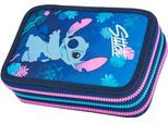 Federmäppchen COOLPACK "Etui, Disney, Stitch", Kinder, blau (stitch), Polyester, Schreibgeräteetuis Federmäppchen, befüllt