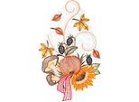 Fensterbild "Fensterbild "Herbstblumen" farbig", bunt, B:21cm H:34cm, Polyester, W. REUTER & SOHN - PLAUENER SPITZE, Fensterbilder, Fensterbild