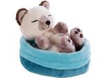 Kuscheltier NICI "Sleeping Pets, Katze Siam, 12 cm", bunt, Plüschfiguren, KinderB:9cm H:12cm L:10cm, Kuscheltier, im Körbchen, B:9cm H:12cm L:10cm