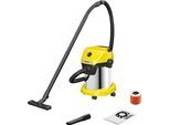 KÄRCHER Nass-Trocken-Sauger "WD 3 S V-17/4/20", gelb (gelb, silberfarben), B:38cm H:39cm T:50cm, Mehrzwecksauger, Nass-Trocken-Sauger